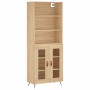 Aparador alto madera contrachapada color roble 69,5x34x180 cm de vidaXL, Aparadores - Ref: Foro24-3189288, Precio: 141,86 €, ...