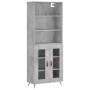 Concrete gray plywood tall sideboard 69.5x34x180 cm by vidaXL, Sideboards - Ref: Foro24-3189289, Price: 141,61 €, Discount: %