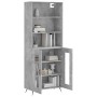 Concrete gray plywood tall sideboard 69.5x34x180 cm by vidaXL, Sideboards - Ref: Foro24-3189289, Price: 141,61 €, Discount: %