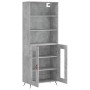 Aparador alto madera contrachapada gris hormigón 69,5x34x180 cm de vidaXL, Aparadores - Ref: Foro24-3189289, Precio: 141,61 €...