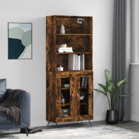 Tall smoked oak plywood highboard 69.5x34x180 cm by vidaXL, Sideboards - Ref: Foro24-3189290, Price: 142,68 €, Discount: %