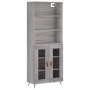 Aparador alto madera contrachapada gris sonoma 69,5x34x180 cm de vidaXL, Aparadores - Ref: Foro24-3189291, Precio: 144,99 €, ...