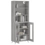 Aparador alto madera contrachapada gris sonoma 69,5x34x180 cm de vidaXL, Aparadores - Ref: Foro24-3189291, Precio: 144,99 €, ...