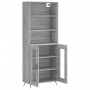 Aparador alto madera contrachapada gris sonoma 69,5x34x180 cm de vidaXL, Aparadores - Ref: Foro24-3189291, Precio: 144,99 €, ...