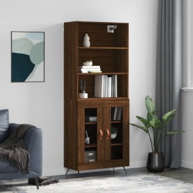 Tall brown oak plywood sideboard 69.5x34x180 cm by vidaXL, Sideboards - Ref: Foro24-3189292, Price: 144,99 €, Discount: %