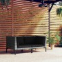 2 Stück halbrunde Gartensofas und synthetische Rattankissen von vidaXL, Modulare Sofas für den Außenbereich - Ref: Foro24-318...