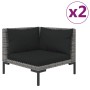 2 Stück halbrunde Gartensofas und synthetische Rattankissen von vidaXL, Modulare Sofas für den Außenbereich - Ref: Foro24-318...