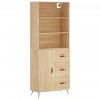 Aparador alto madera contrachapada color roble 69,5x34x180 cm de vidaXL, Aparadores - Ref: Foro24-3189416, Precio: 153,79 €, ...