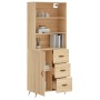 Aparador alto madera contrachapada color roble 69,5x34x180 cm de vidaXL, Aparadores - Ref: Foro24-3189416, Precio: 153,79 €, ...