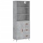 Aparador alto madera contrachapada gris hormigón 69,5x34x180 cm de vidaXL, Aparadores - Ref: Foro24-3189417, Precio: 147,08 €...