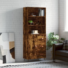 Tall smoked oak plywood highboard 69.5x34x180 cm by vidaXL, Sideboards - Ref: Foro24-3189418, Price: 147,80 €, Discount: %