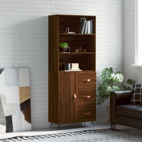 Tall oak brown plywood sideboard 69.5x34x180 cm by vidaXL, Sideboards - Ref: Foro24-3189420, Price: 150,99 €, Discount: %