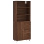 Aparador alto madera contrachapada marrón roble 69,5x34x180 cm de vidaXL, Aparadores - Ref: Foro24-3189420, Precio: 150,48 €,...