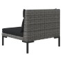 2 Stück halbrunde Gartensofas und synthetische Rattankissen von vidaXL, Modulare Sofas für den Außenbereich - Ref: Foro24-318...