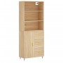 Aparador alto madera contrachapada color roble 69,5x34x180 cm de vidaXL, Aparadores - Ref: Foro24-3189424, Precio: 156,83 €, ...