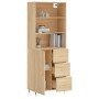 Tall plywood oak-colored highboard 69.5x34x180 cm by vidaXL, Sideboards - Ref: Foro24-3189424, Price: 151,99 €, Discount: %