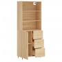 Tall plywood oak-colored highboard 69.5x34x180 cm by vidaXL, Sideboards - Ref: Foro24-3189424, Price: 151,99 €, Discount: %