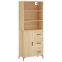 Aparador alto madera contrachapada color roble 69,5x34x180 cm de vidaXL, Aparadores - Ref: Foro24-3189448, Precio: 162,59 €, ...