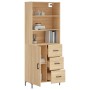 Aparador alto madera contrachapada color roble 69,5x34x180 cm de vidaXL, Aparadores - Ref: Foro24-3189448, Precio: 162,59 €, ...