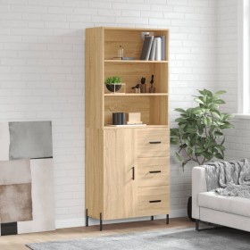 High oak-colored plywood sideboard 69.5x34x180 cm by vidaXL, Sideboards - Ref: Foro24-3189456, Price: 164,56 €, Discount: %