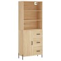 High oak-colored plywood sideboard 69.5x34x180 cm by vidaXL, Sideboards - Ref: Foro24-3189456, Price: 168,29 €, Discount: %