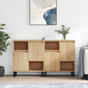 2-teilige Sideboards Sperrholz Sonoma Eiche Farbe von vidaXL, Sideboards - Ref: Foro24-3190136, Preis: 151,99 €, Rabatt: %