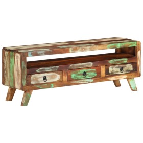 Solid wood TV stand made of recycled multicolored wood 110x30x40 cm by vidaXL, TV Furniture - Ref: Foro24-337063, Price: 110,...