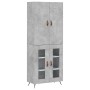 Aparador alto madera contrachapada gris hormigón 69,5x34x180 cm de vidaXL, Aparadores - Ref: Foro24-3195711, Precio: 156,08 €...