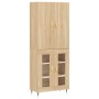 Aparador alto madera contrachapada color roble 69,5x34x180 cm de vidaXL, Aparadores - Ref: Foro24-3195718, Precio: 159,45 €, ...