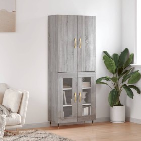 Aparador alto madera contrachapada gris sonoma 69,5x34x180 cm de vidaXL, Aparadores - Ref: Foro24-3195721, Precio: 151,47 €, ...