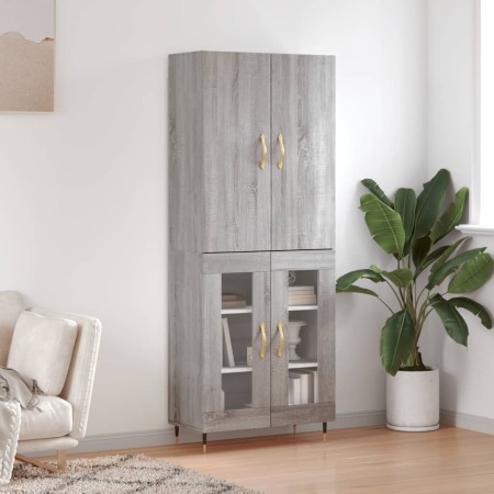 High sideboard sonoma gray plywood 69.5x34x180 cm by vidaXL, Sideboards - Ref: Foro24-3195721, Price: 151,92 €, Discount: %