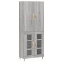 High sideboard sonoma gray plywood 69.5x34x180 cm by vidaXL, Sideboards - Ref: Foro24-3195721, Price: 151,92 €, Discount: %