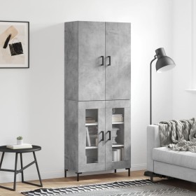 Concrete gray plywood tall sideboard 69.5x34x180 cm by vidaXL, Sideboards - Ref: Foro24-3195735, Price: 146,99 €, Discount: %