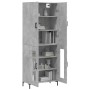 Concrete gray plywood tall sideboard 69.5x34x180 cm by vidaXL, Sideboards - Ref: Foro24-3195735, Price: 151,27 €, Discount: %