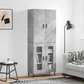 Concrete gray plywood tall sideboard 69.5x34x180 cm by vidaXL, Sideboards - Ref: Foro24-3195751, Price: 150,72 €, Discount: %