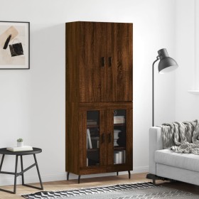 Tall oak brown plywood sideboard 69.5x34x180 cm by vidaXL, Sideboards - Ref: Foro24-3195754, Price: 153,99 €, Discount: %