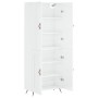 Aparador alto madera contrachapada blanco brillo 69,5x34x180 cm de vidaXL, Aparadores - Ref: Foro24-3195765, Precio: 149,99 €...