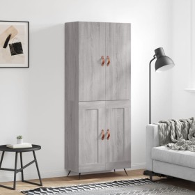 High sideboard sonoma gray plywood 69.5x34x180 cm by vidaXL, Sideboards - Ref: Foro24-3195769, Price: 140,99 €, Discount: %