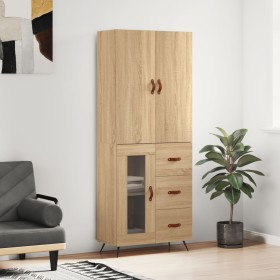 Aparador alto madera contrachapada color roble 69,5x34x180 cm de vidaXL, Aparadores - Ref: Foro24-3195934, Precio: 161,99 €, ...