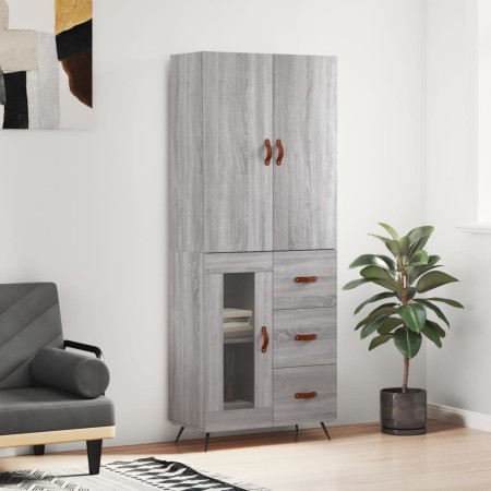 Aparador alto madera contrachapada gris sonoma 69,5x34x180 cm de vidaXL, Aparadores - Ref: Foro24-3195937, Precio: 158,17 €, ...