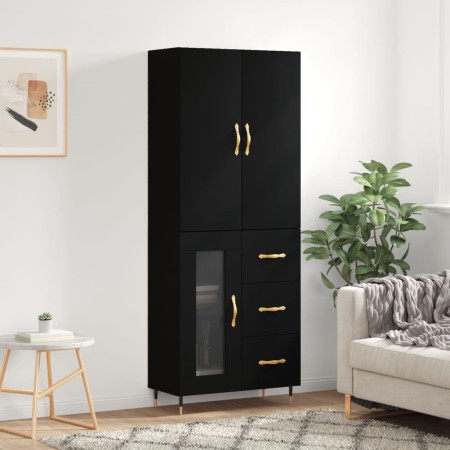 Tall black plywood sideboard 69.5x34x180 cm by vidaXL, Sideboards - Ref: Foro24-3195940, Price: 159,99 €, Discount: %