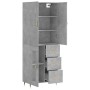 Aparador alto madera contrachapada gris hormigón 69,5x34x180 cm de vidaXL, Aparadores - Ref: Foro24-3195943, Precio: 153,27 €...