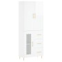 Aparador alto madera contrachapada blanco brillo 69,5x34x180 cm de vidaXL, Aparadores - Ref: Foro24-3195949, Precio: 174,39 €...