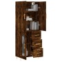 Aparador alto madera contrachapada roble ahumado 69,5x34x180 cm de vidaXL, Aparadores - Ref: Foro24-3195952, Precio: 152,91 €...