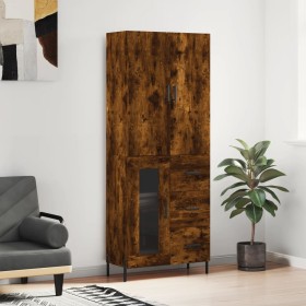 Tall smoked oak plywood highboard 69.5x34x180 cm by vidaXL, Sideboards - Ref: Foro24-3195968, Price: 167,99 €, Discount: %