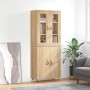 Aparador alto madera contrachapada color roble 69,5x34x180 cm de vidaXL, Aparadores - Ref: Foro24-3198188, Precio: 170,99 €, ...