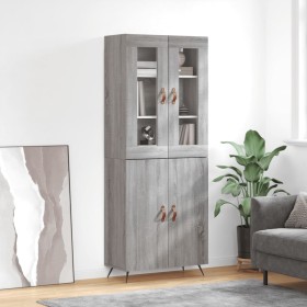 High sideboard sonoma gray plywood 69.5x34x180 cm by vidaXL, Sideboards - Ref: Foro24-3198191, Price: 163,99 €, Discount: %