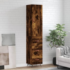 Aparador de madera contrachapada roble ahumado 34,5x34x180 cm de vidaXL, Aparadores - Ref: Foro24-3198830, Precio: 106,79 €, ...