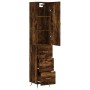 Aparador de madera contrachapada roble ahumado 34,5x34x180 cm de vidaXL, Aparadores - Ref: Foro24-3198830, Precio: 106,99 €, ...