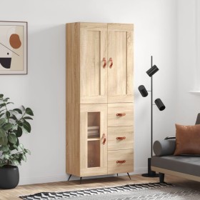 Aparador alto madera contrachapada color roble 69,5x34x180 cm de vidaXL, Aparadores - Ref: Foro24-3199916, Precio: 151,99 €, ...